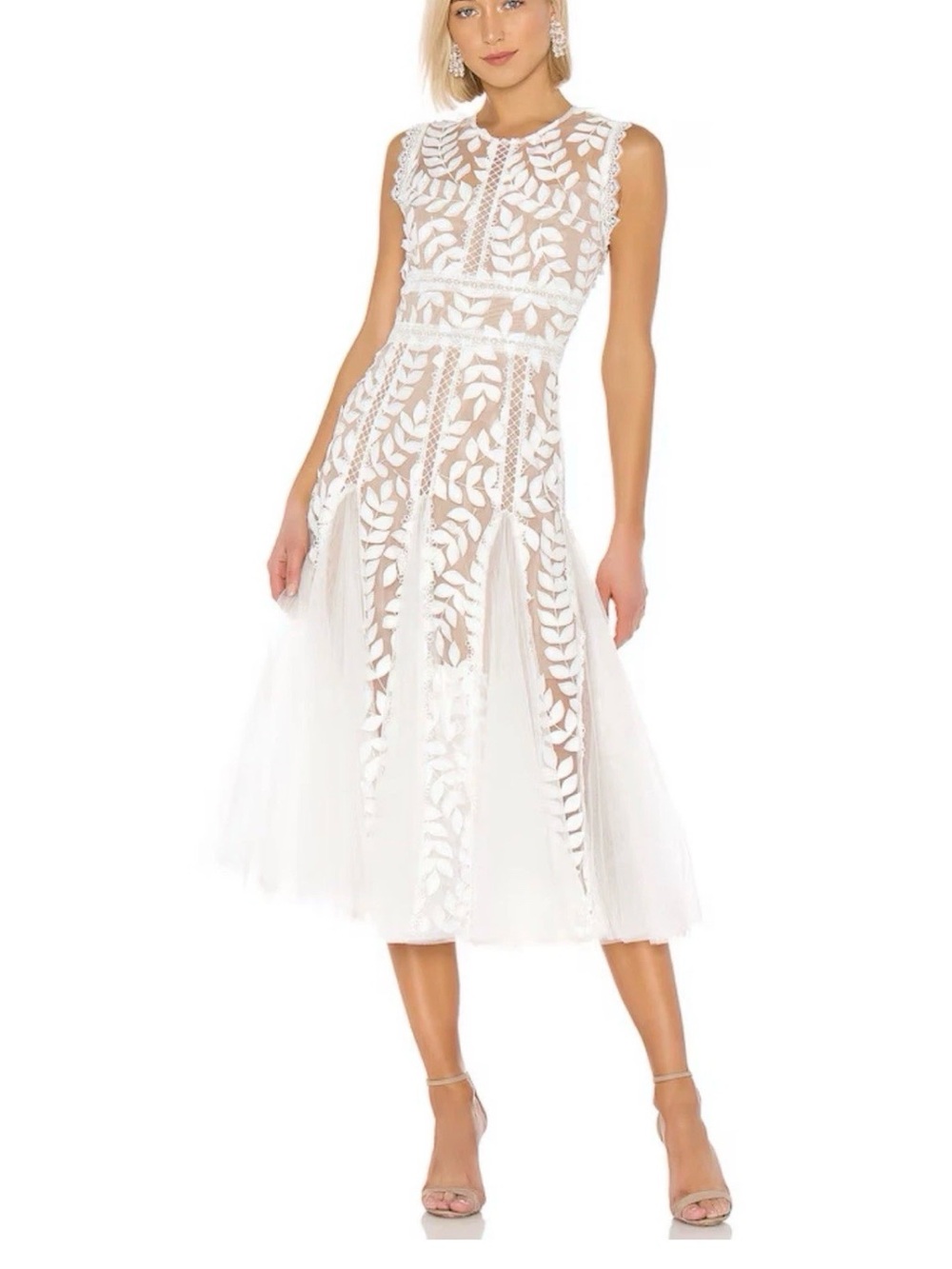 Bronx and Banco Saba Blanc Midi Dress in White XS US 2 AUS/UK 6